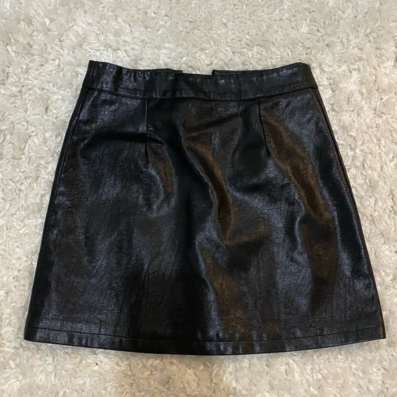 Princess Polly Dresses & Skirts - Princess Polly Black Vegan Leather Mini Skirt Size 2